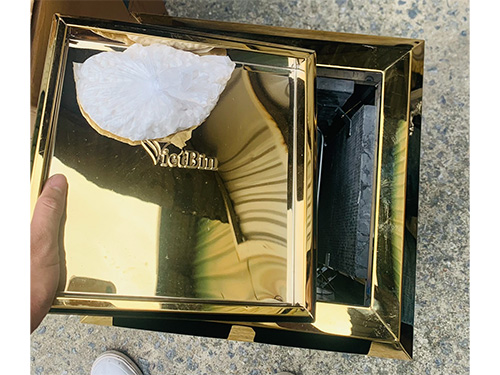 Thùng rác inox trang trí đá hoa cương Vietbin A15