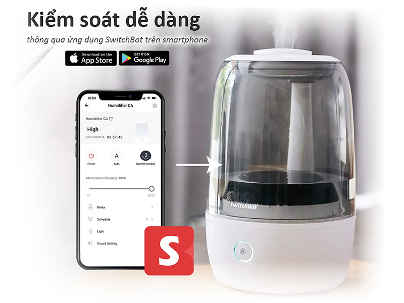 Máy phun sương tạo ẩm thông minh SwitchBot Smart Humidifier 3.5L