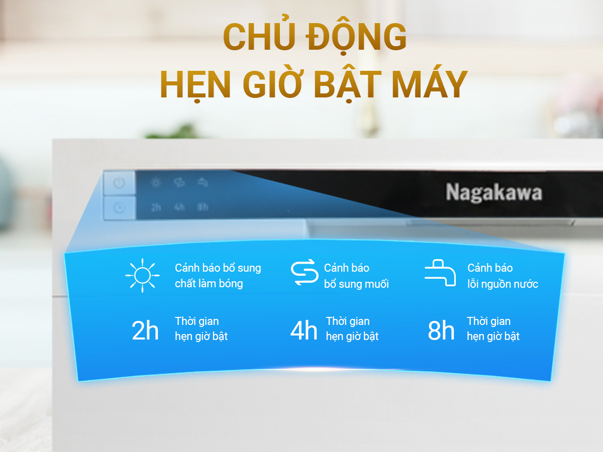 Máy rửa bát 8 bộ cao cấp Nagakawa NK8D61M - META.vn