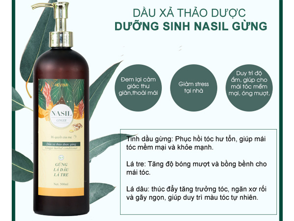 Dầu xả thảo dược dưỡng sinh Nasil gừng