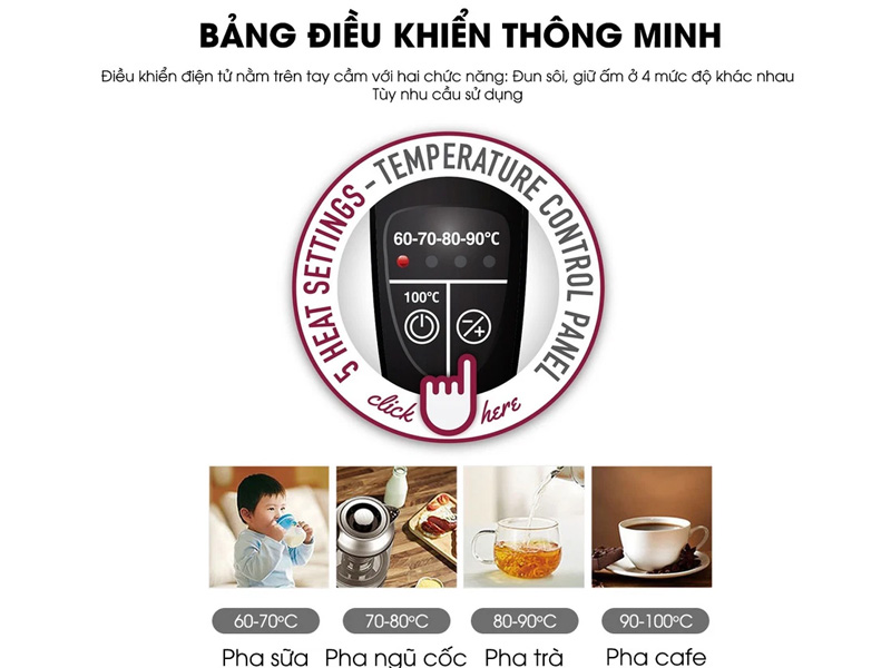 Ấm siêu tốc có lọc CH-1703D (Màu giao ngẫu nhiên)