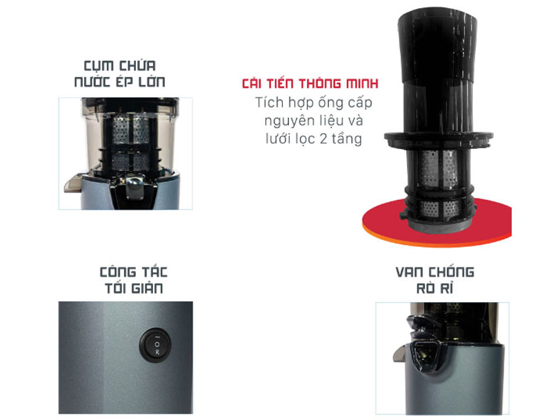 Máy ép chậm miệng rộng thế hệ mới Magic Eco AC-139