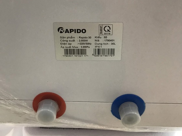 Bình nóng lạnh Ferroli Rapido SD 30L vuông (Hiển thị nhiệt độ)