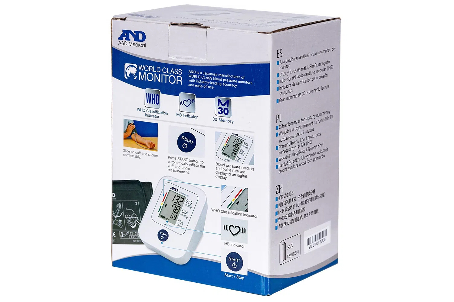 Máy đo huyết áp bắp tay tự động A&D Medical UA-611