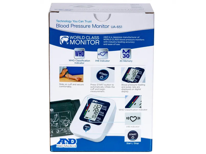 Máy đo huyết áp bắp tay tự động A&D Medical UA-651
