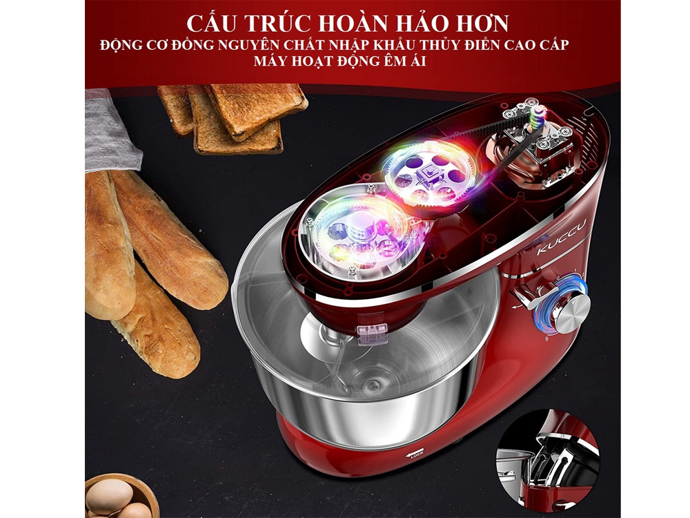 Máy nhào bột Kuccu SM-1504X (6L, 1500W)