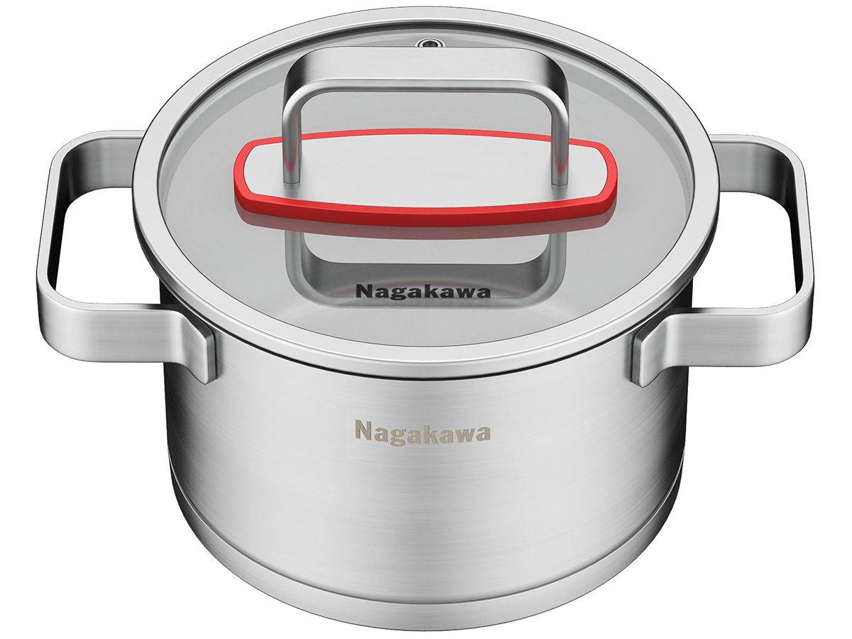 Bộ 3 nồi inox 304 đa lớp toàn phần Nagakawa Aki NAG1357 (16cm, 20cm, 24cm) - Dùng trên mọi loại bếp