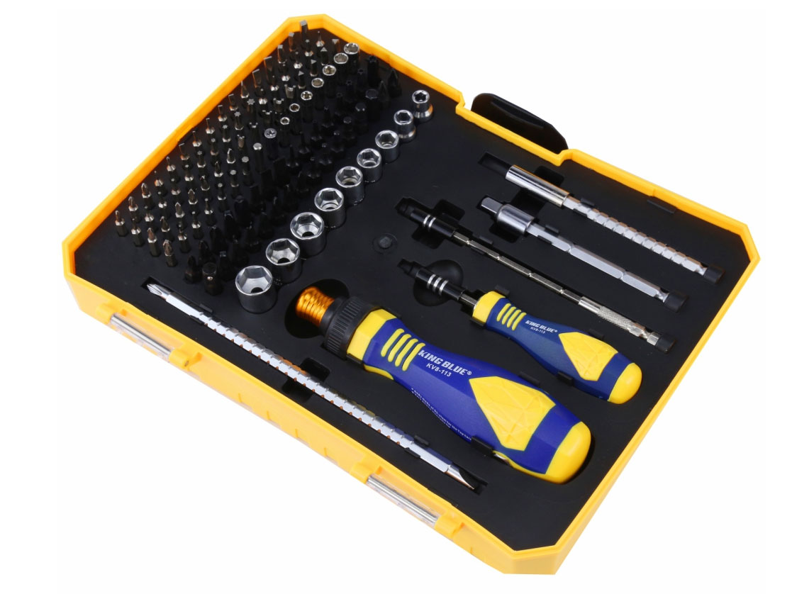 Bộ tuốc nơ vít đa năng 113 chi tiết Kingblue KV8-113