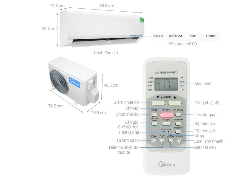 Máy lạnh Midea 1HP MSAFC-10CRN8