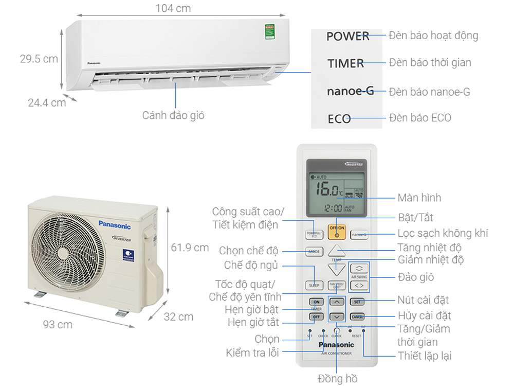 Máy lạnh Panasonic Inverter 2.5 HP CU/CS-PU24XKH-8M