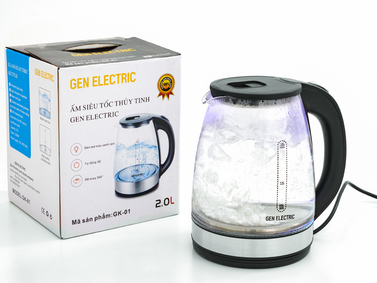Ấm siêu tốc thủy tinh Gen Electric GK01