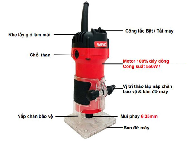 Máy phay nhỏ VAC VA6101 550W
