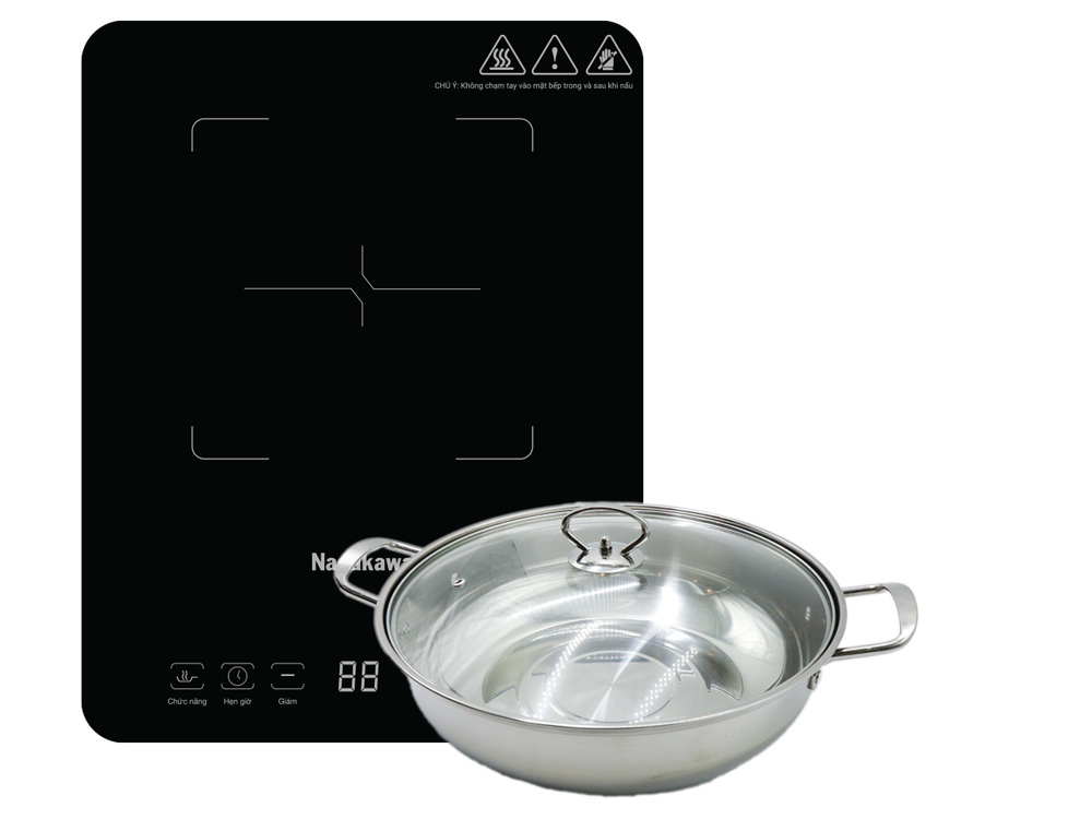 Bếp điện từ cảm ứng Nagakawa NAG0714 (2000W) - 10 mức công suất - Kèm nồi lẩu, bảo hành 12 tháng