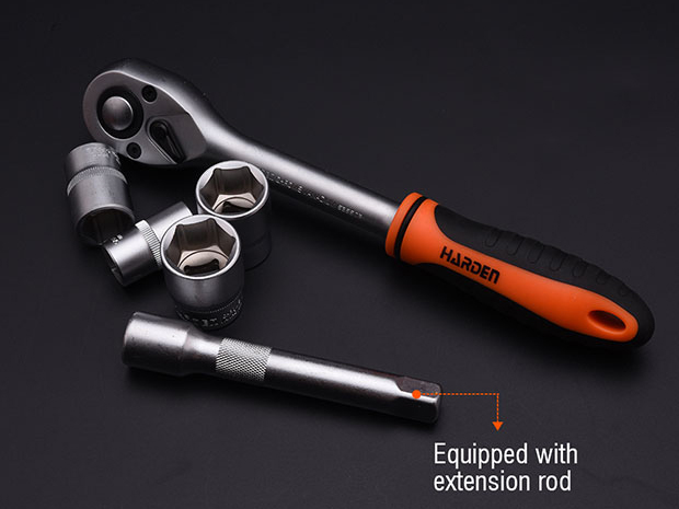 Bộ khẩu tay vặn 1/4 13 chi tiết Harden 510013