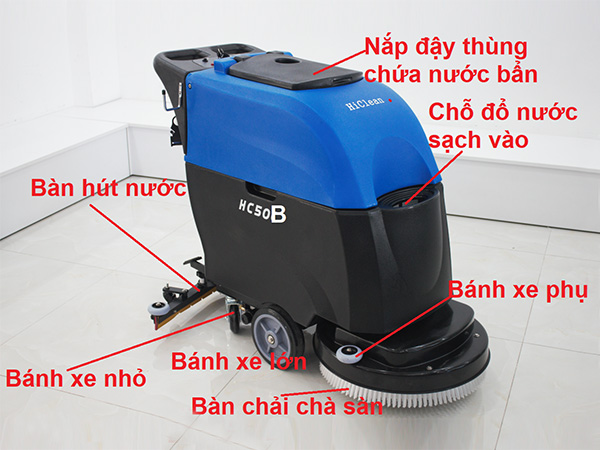 Máy chà sàn liên hợp công nghiệp HiClean HC50B (dùng acquy)