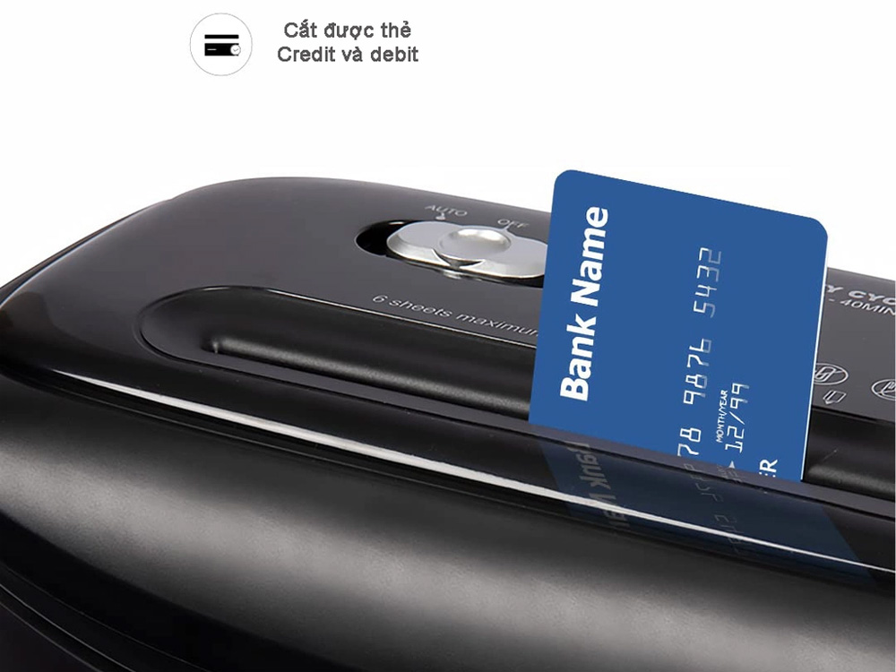 Máy hủy tài liệu 12L Texet CC612EX (có chức năng nhả kẹt giấy)