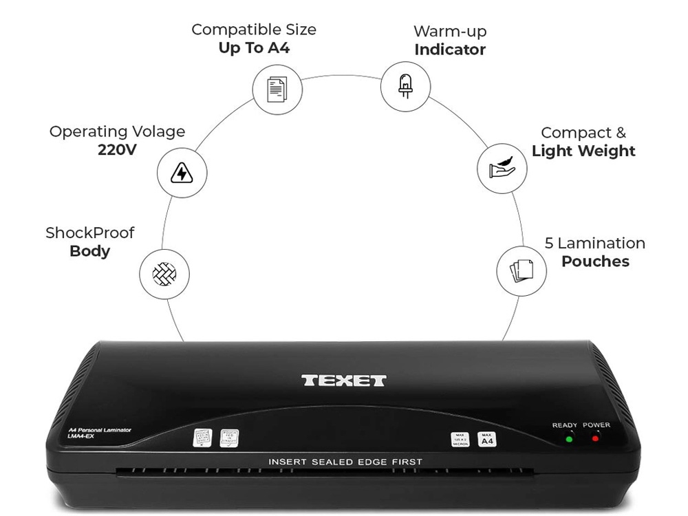 Máy ép nhựa Texet LMA4-EX (có kiểm soát nhả kẹt giấy)