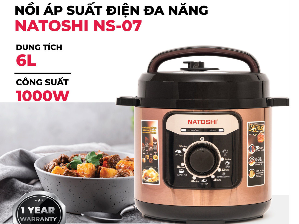 Nồi áp suất điện đa năng Natoshi NS-07