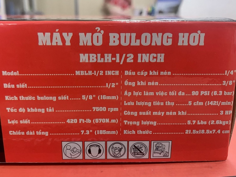 Máy mở bulong hơi 185mm Oshima MBLH-1/2 Inch