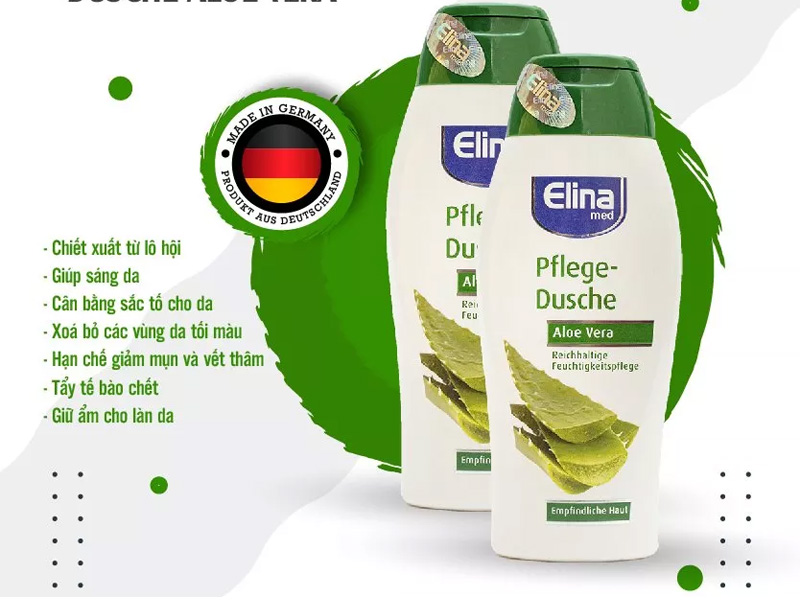 Sữa tắm nha đam Elina Med PFLEGE-DUSCHE ALOE VERA