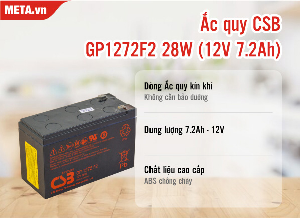 Ắc quy CSB GP1272F2 28W (12V 7.2Ah)