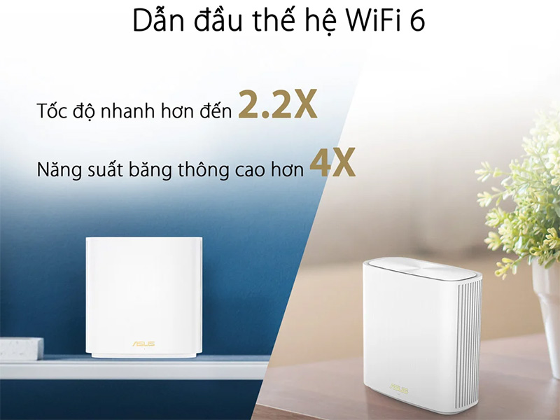 Bộ phát MESH WiFi 6 Asus ZenWiFi XD6 (W-2-PK) chuẩn AX5400