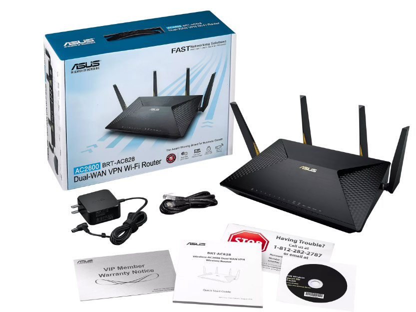 Bộ phát Wifi Asus BRT-AC828 AC2600 MU-MIMO tích hợp 2 cổng WAN VPN