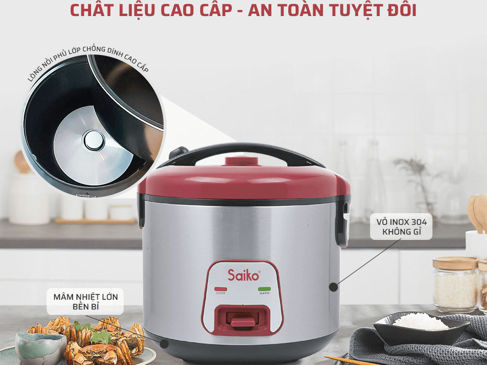 Nồi cơm điện Saiko RC-1821T 1.8 lít
