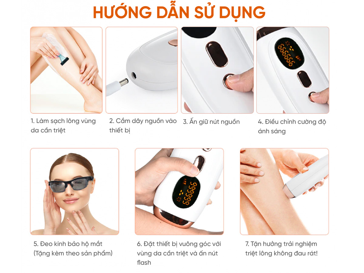 Máy triệt lông AEVO Hair Removal Handset (AE68-117W) Y-002