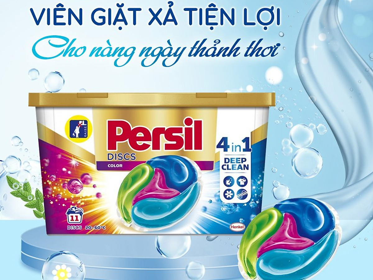 Viên giặt xả Persil kháng khuẩn 4 trong 1 11WL (Hộp 11 viên)