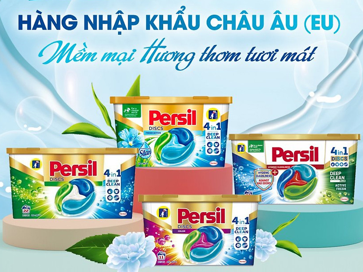Viên giặt xả Persil kháng khuẩn 4 trong 1 11WL (Hộp 11 viên)