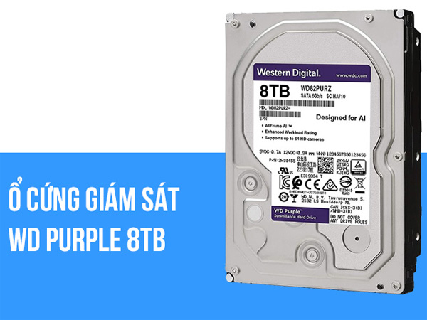 Ổ cứng giám sát WD Purple 8TB WD84PURZ