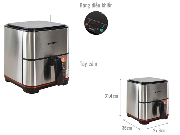 Nồi chiên không dầu Sharp 4.2 lít - Giải pháp hoàn hảo cho món ăn ngon và lành mạnh