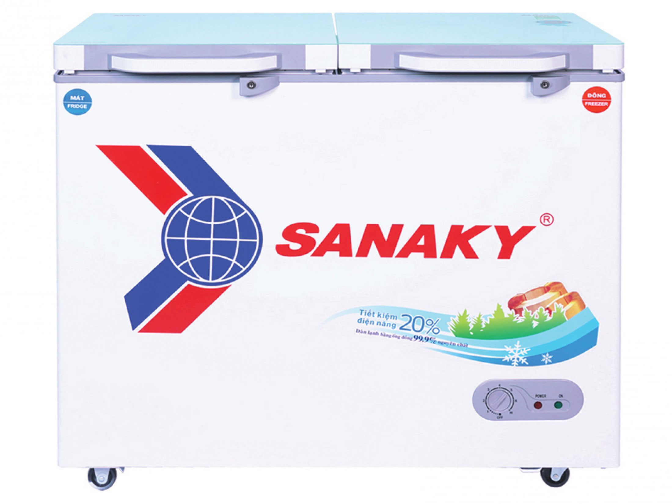 Tủ đông mặt kính cường lực Sanaky VH-2899W2KD
