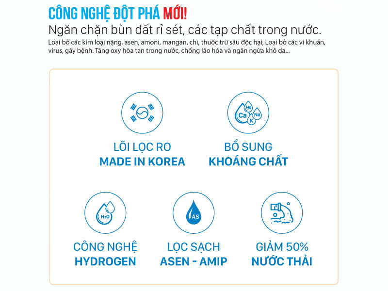 Máy lọc nước hydrogen Coex WP-7110 KV (10 lõi, không vỏ)