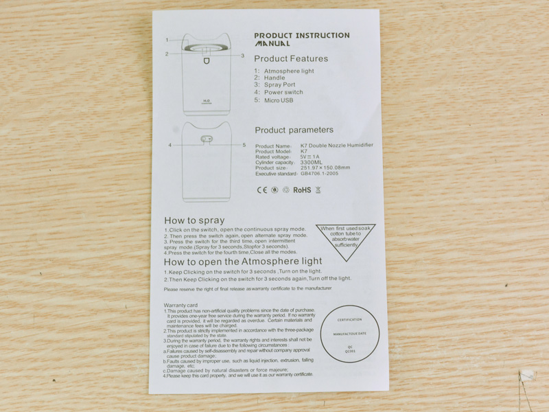 Máy phun sương tạo ẩm Mocato Air M501