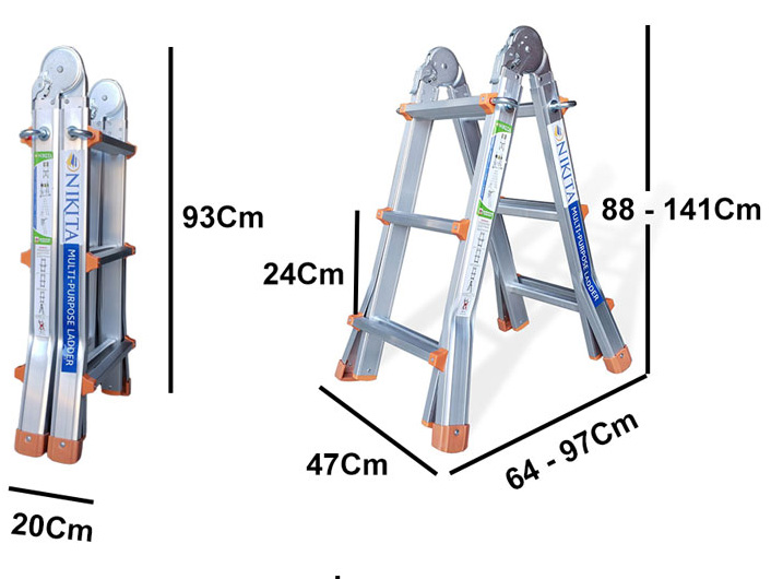 Thang nhôm gấp trượt đa năng Nikita AM03