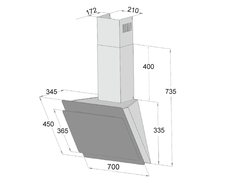 Máy hút mùi Dann DS700 Titanium