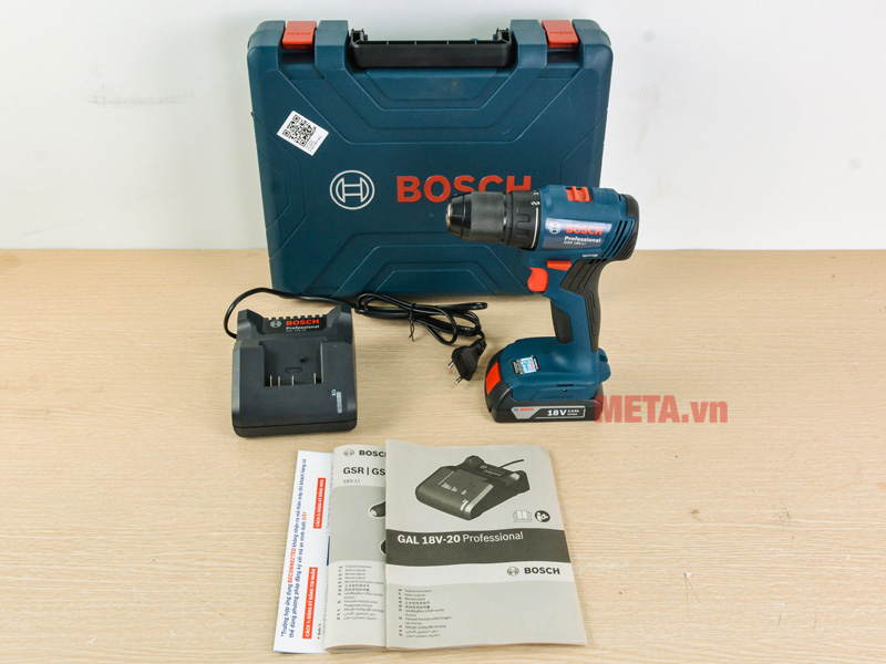 Máy khoan vặn vít dùng pin 18V Bosch GSR 185-LI 06019K30K1 (1 pin, 1 sạc)