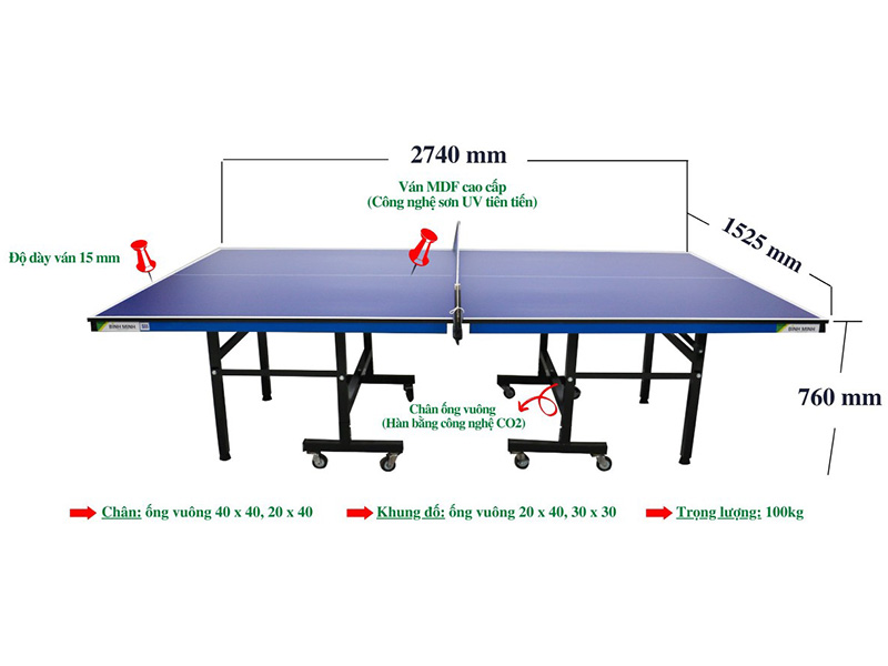 Bàn bóng bàn Bình Minh S95