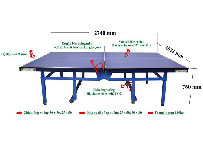 Bàn bóng bàn Bình Minh SD97