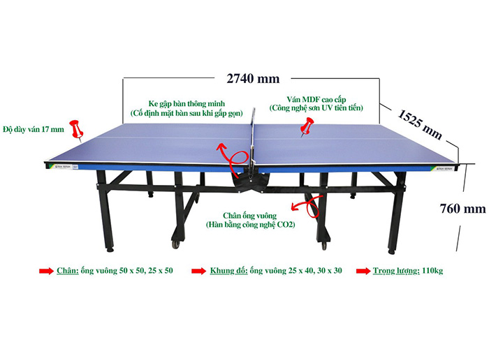 Bàn bóng bàn Bình Minh SS97
