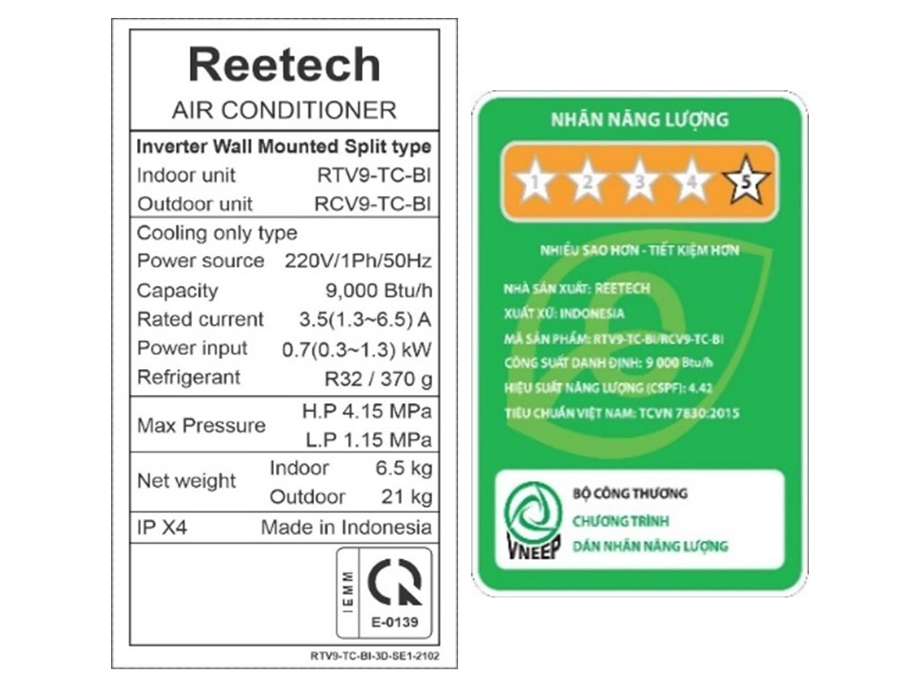 Máy lạnh Reetech Inverter 1HP RTV9-TC-BI/RCV9-TC-BI