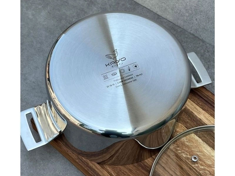 Nồi inox thân đáy liền 3 lớp Kaiyo size 22cm