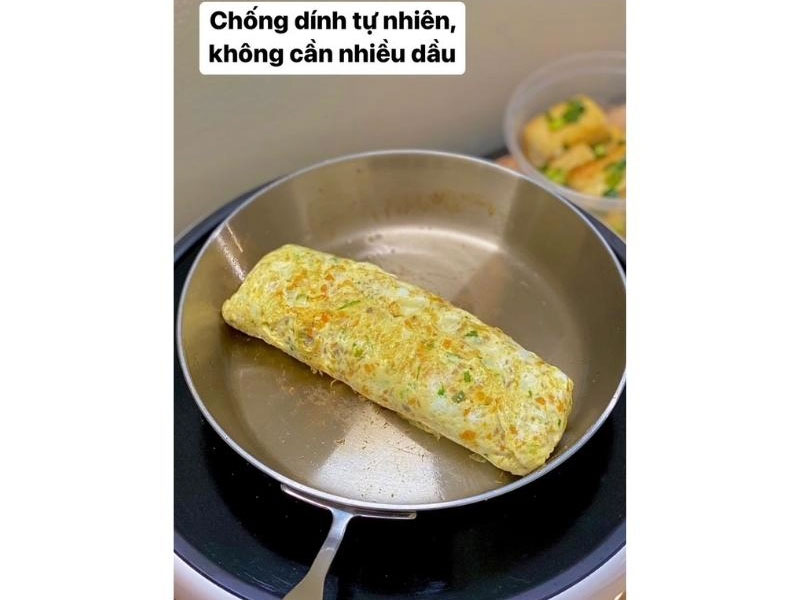 Chảo đúc inox 3 lớp đáy liền Tri-Ply Kaiyo size 20cm