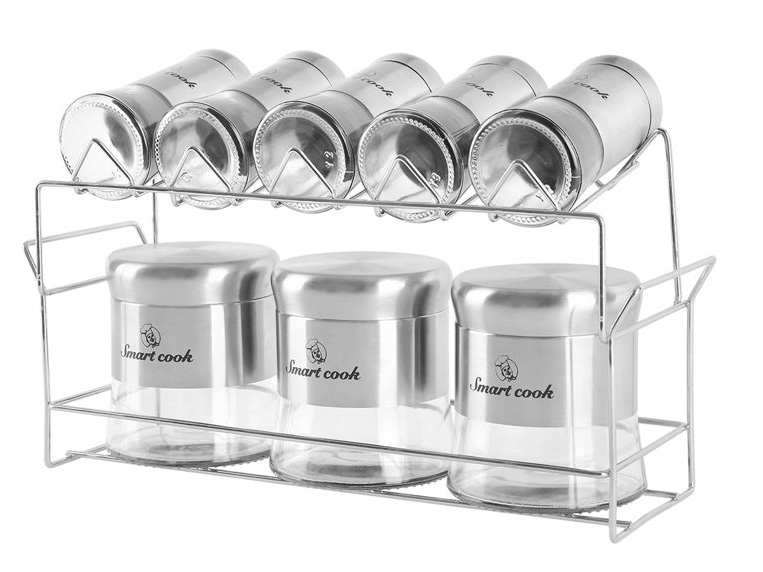 Bộ hộp đựng gia vị thủy tinh 9 món Smartcook SM-8401OL