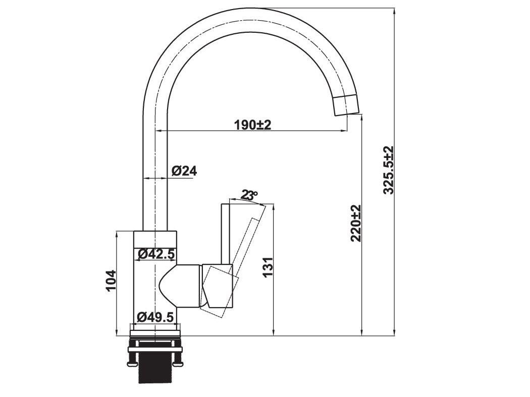 Vòi rửa bát nóng lạnh Hafele HT21-CH1F220C