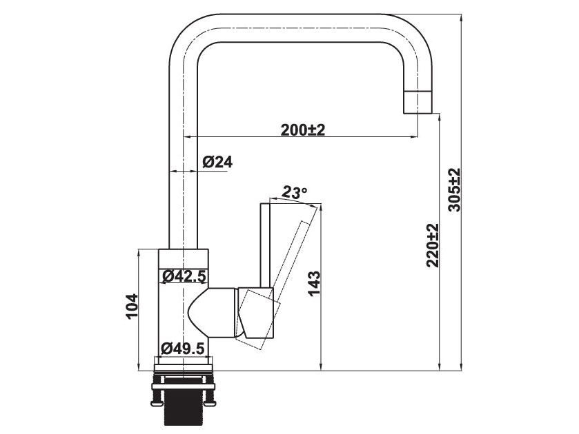 Vòi rửa bát nóng lạnh Hafele HT21-CH1F220U/577.55.250