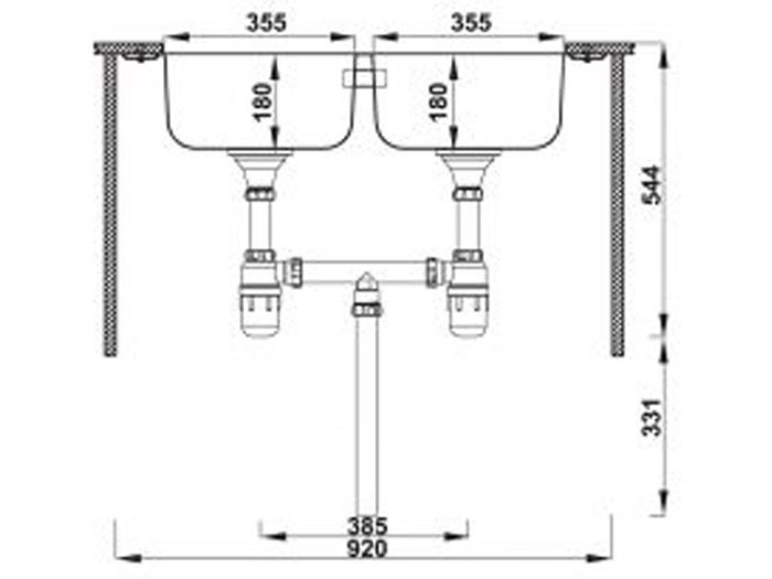 Bồn rửa chén inox Hafele HS20-SSN2R90S/567.20.506