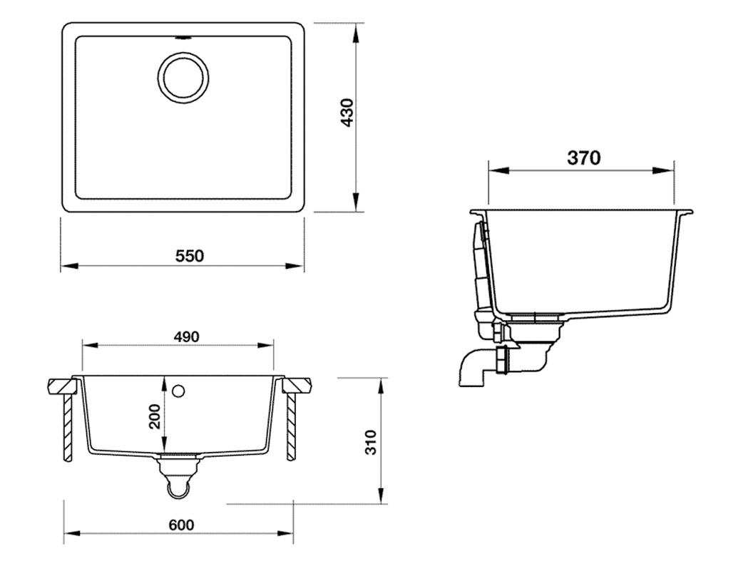 Chậu rửa chén bát bằng đá Hafele HS19-GEN1S60 570.35.330 (màu đen)